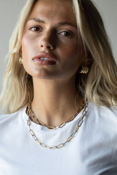 INTERMIX LINK NECKLACE – TEAL MARKET