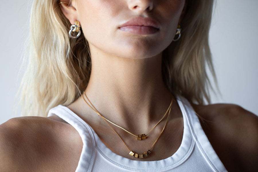 INTERLOCK EARRINGS - SILVER/GOLD