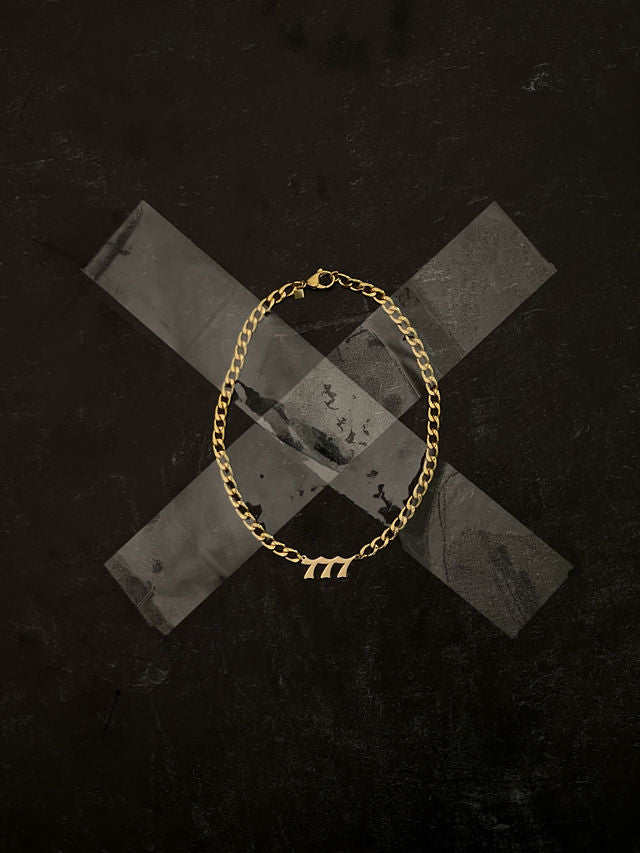 ANGEL NUMBER CURB NECKLACE - GOLD / GOLD