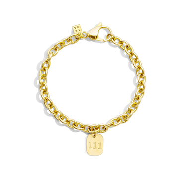 ANGEL NUMBER TAG BRACELET - GOLD