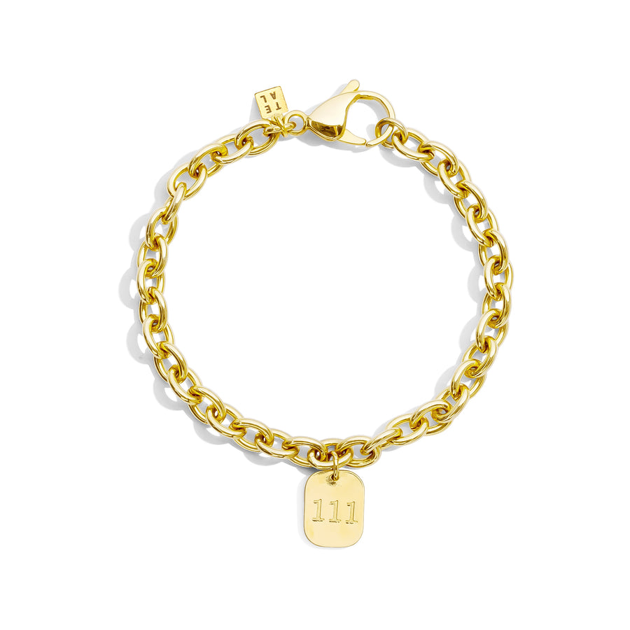ANGEL NUMBER TAG BRACELET - GOLD