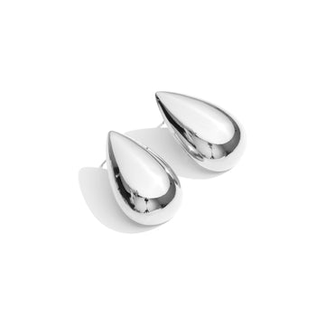 DOME DROP EARRINGS - SILVER