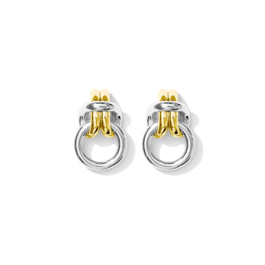 INTERLOCK EARRINGS - SILVER/GOLD