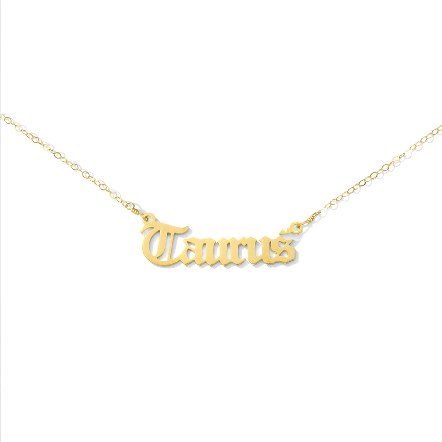 Gemini Zodiac Zodiac Script Necklace ZODIAC SCRIPT NECKLACE – TEAL