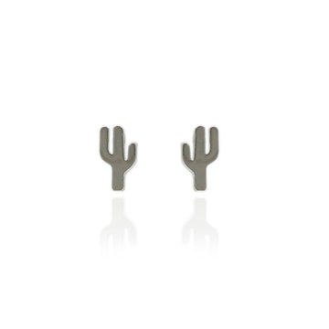 Cactus Stud Earrings (Silver)